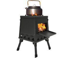 Sello! houtkachel – buiten – opvouwbaar – verwarmen – koken – incl. draagtas – hout – houtskool – carbonstaal – rvs