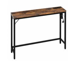 Sello! – sidetable – console tafel – 2 stopcontacten – 2 USB-poorten – metaal – mdf – krasbestendig – 100x23x80 cm
