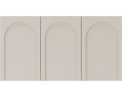 Selsey Arkadia - Drie-deurs kast met gefreesde fronten 150 cm - Grijsbeige