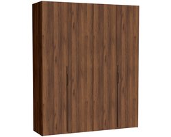 Selsey Bari – Kledingkast met 3 lades, 2-deurs, warmia notenhout, 200 cm