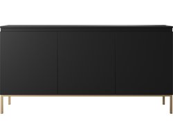 Selsey Bemmi - Dressoir - 150 cm - Zwart met gouden poten