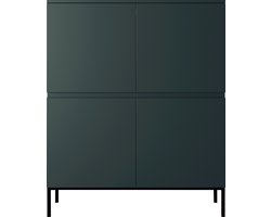 Selsey Bemmi - Hoge Dressoir - 100 cm - Donkergroen met zwarte poten