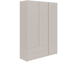 Selsey Bemmi – Kledingkast met 3 deuren en 2 lades, kasjmiergrijs, 150 cm