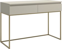 Selsey Bemmi - Make-uptafel met lades - Grijsbeige met gouden poten