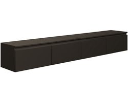 Selsey Bemmi - TV-wandmeubel, zwart, 200 cm