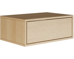Selsey Framme – Hangend nachtkastje met lade, eikenhout look, 50 cm