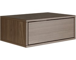 Selsey Framme – Hangend nachtkastje met lade, walnoot houtlook, 50 cm