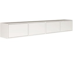 Selsey Framme – Hangend tv-meubel met vier kleppen 200 cm, wit