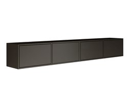 Selsey Framme – Hangend tv-meubel met vier kleppen 200 cm, zwart