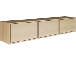 Selsey Framme – zwevend tv-meubel met drie kleppen, eikenhout look, 150 cm