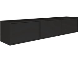 Selsey Framme – zwevend tv-meubel met trei kleppen, zwart, 150 cm