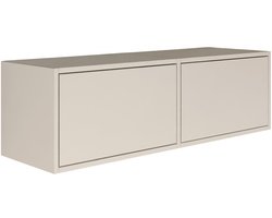 Selsey Framme – zwevend tv-meubel met twee kleppen, kasjmier grijs, 100 cm