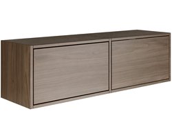 Selsey Framme – zwevend tv-meubel met twee kleppen, notenhoutkleur, 100 cm