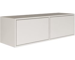 Selsey Framme – zwevend tv-meubel met twee kleppen, wit, 100 cm