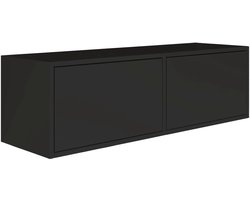 Selsey Framme – zwevend tv-meubel met twee kleppen, zwart, 100 cm