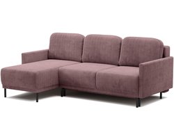 Selsey Hamiel – Hoekbank met slaapfunctie & opbergruimte, Corduroy, Universeel, Paars