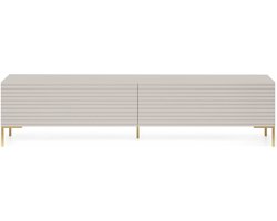 Selsey Lammelo - RTV-kast 175 cm - Grijs beige met gouden poten