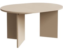 Selsey Ovo – Uitschuifbare eettafel, rond, 110–190 x 110 cm, Cappuccino