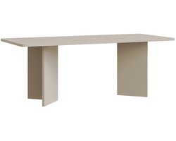 Selsey Qubeo – Eettafel 204×90 cm, rechthoekig met afgeronde hoeken en paneelpoten, kasjmiergrijs