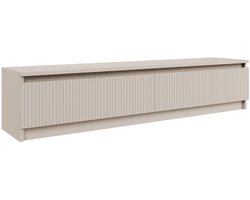 Selsey Sandia – TV-meubel met 2 deuren en geribbelde front, cashmeregrijs, 139 cm