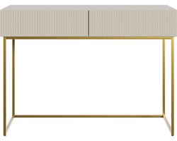 Selsey Veldio - Kaptafel 110 cm - Grijs beige met gouden poten