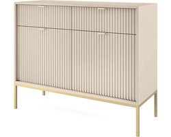 Selsey - Vellore - Tweedeurs kast met geprofileerde fronten - gouden frame - 104 cm - Beigekleurig