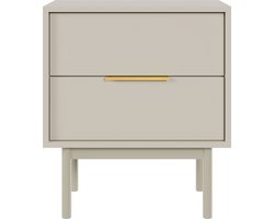 Selsey - VIVIARO - Nachtkastje met twee lades - 54 cm - Grijsbeige