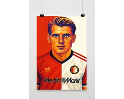 Sem Steijn Poster - Voetbal Posters - Sport - Pop Art - Atleet - Wanddecoratie Woonkamer - 180 gram papier - XS6882WV - Formaat 30 x 40cm