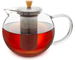 Sencha theepot 1,8 l rvs zeefinzet borosilicaatglas deksel