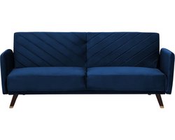 SENJA - Slaapbank 3-zits - Marineblauw - Fluweel