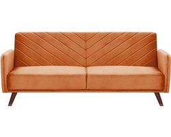 SENJA - Slaapbank 3-zits - Oranje - Fluweel