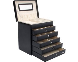Sens Design Luxe Juwelendoos - Sieradenkastje met spiegel - Zwart
