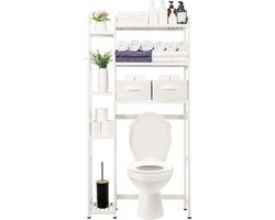 Sens Design WC meubel - Opbergrek - WC kast bamboe – Wit