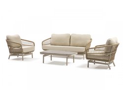 SenS-Line Carlijn Loungeset aluminium rope incl. zitkussens beige