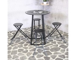 SenS-Line - Columbus Foldable 4-persons Barset - Zwart