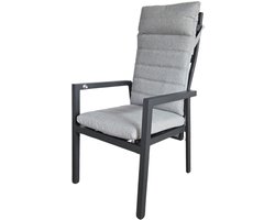 SenS-Line Dining Tuinstoel Marvin - Aluminium en Polyester - Antraciet en Grijs - Traploos verstelbare rugleuning