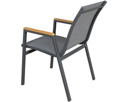 SenS-Line Dining Tuinstoel Texas - Aluminium en Textileen - Antraciet - Stapelbaar - Eettafelstoel voor buiten - 1st