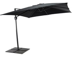 SenS-Line Honolulu zweefparasol 250x250cm - Vierkant - Antraciet