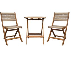 Sens-Line - Lanzarote bistro set - Bruin - Hout - 3-delig