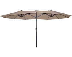 SenS-Line - Marbella Parasol Taupe 270x450 Cm - Grijs