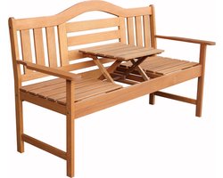 SenS-Line Nevada tuinbank met uitklapbaar tafeltje - 150 cm - Meranti hardhout