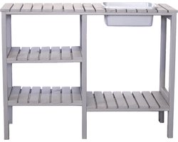 SenS-Line Oppottafel Rosalie - Grenenhout - Grijs - 117x40x90cm