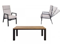 SenS-Line Tuinset Aurum - Aluminium tafel 240x100x75 cm met verstelbare stoelen 58x59x106 cm