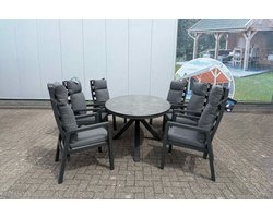 SenS-Line Tuinset Harmonia – Ovale tafel met 6 verstelbare stoelen
