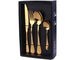 SensaHome - 20-Delige Bestek set - Inclusief Mes/Vork/Lepel - 4 Personen - Goud