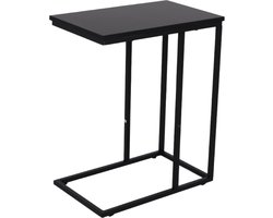 SensaHome - Antieke Houten Bijzettafel - Sofa Bloemenplank - 48x30x59cm - Zwart