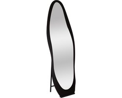 SensaHome Asymmetrische Staande Spiegel – Houten Frame – 160x55 cm – Zwart