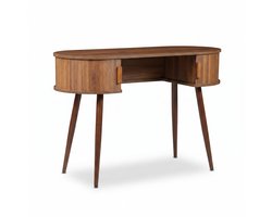 SensaHome Japandi Consoletafel – Ovale Sidetable met Opbergruimte – 110x45x75 cm – Walnoot