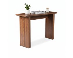 SensaHome Japandi Consoletafel – Sidetable met Geribbelde Poten – 110x35x75 cm – Walnoot