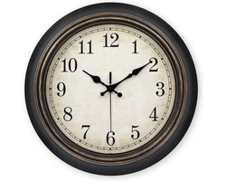 Sensahome Klassieke Quartz Wandklok Met een Stil Uurwerk - Landelijke Design - 35cm